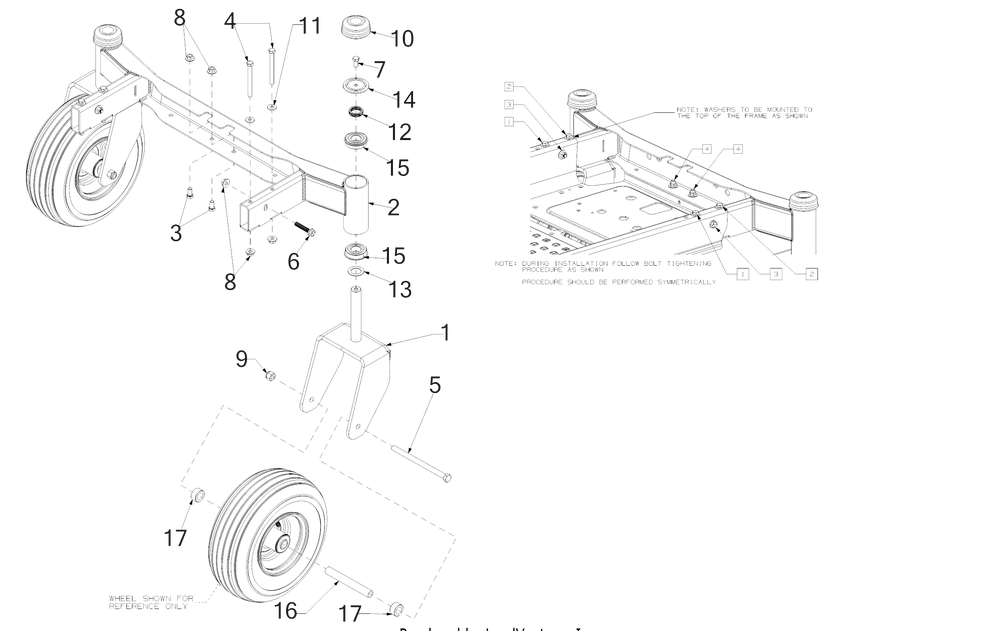 Front Axle Diagram and Parts List for Z-FORCEL60KH (17ASDALD056)(2018) Cub Cadet Lawn Tractor